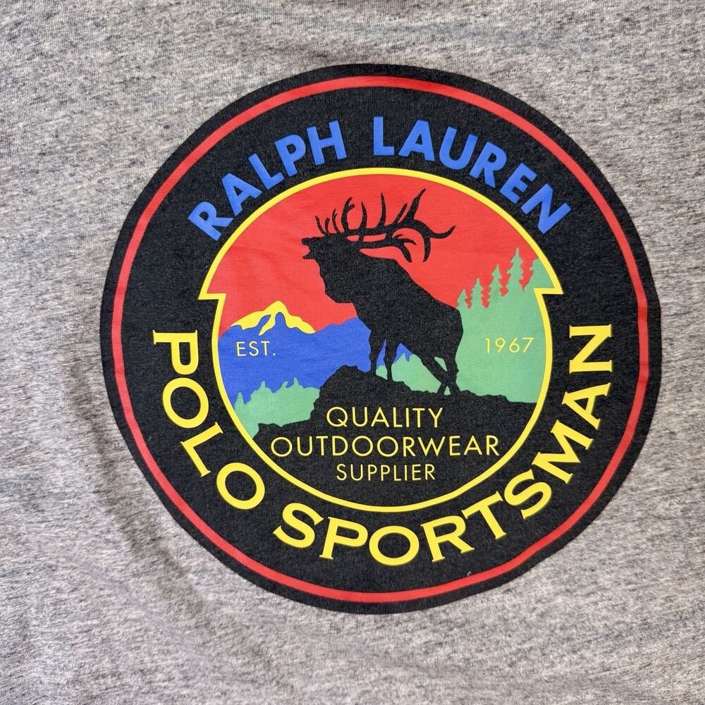 Polo Country Ralph Lauren Sportsman Terrain Long Sleeve Gray T-Shirt Mens Large